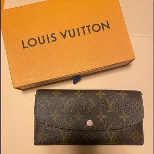 Authentic LV wallet Monogram canvas and smooth calfskin Rose Poudre light Pink